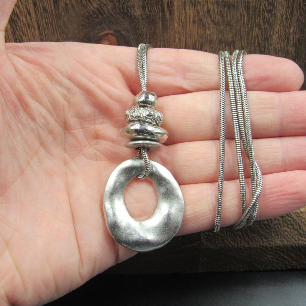 32" Casual Corner Abstract Circle Costume Necklace Vintage - Picture 2 of 7